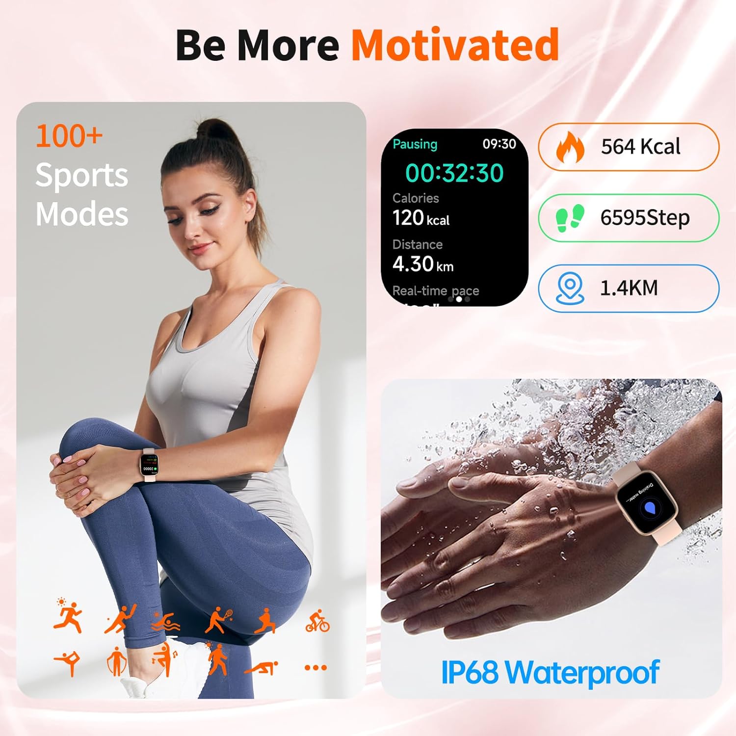 2026 Upgraded Smart Watch Alexa Built-in【1.83" HD Touchscreen】【BT5.3 Call, 100+ Sports Modes & IP68 Waterproof】 Fitness Tracker 24/7 Heart & Sleep Monitor for Android iOS Men Women - Image 4