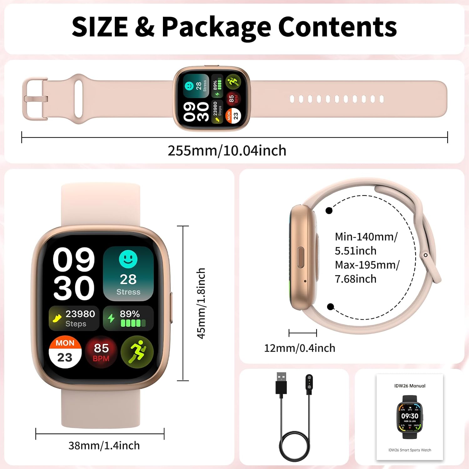 2026 Upgraded Smart Watch Alexa Built-in【1.83" HD Touchscreen】【BT5.3 Call, 100+ Sports Modes & IP68 Waterproof】 Fitness Tracker 24/7 Heart & Sleep Monitor for Android iOS Men Women - Image 9